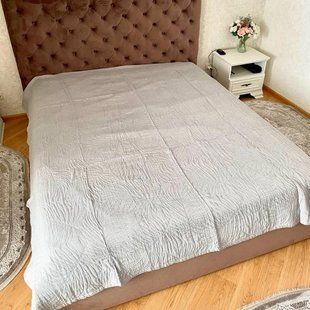 Муслінове покривало Арт-деко Malloory Home Світло-сірий 200х230 56174 фото