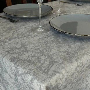 Скатертина з тефлоновим покриттям Homedec Фактурна (сірий) (180х120 см) 55451 фото