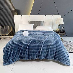 Двошаровий плед Королівський Шарпей на овчині Colorful Home Блакитний євро 200х220 54725 фото